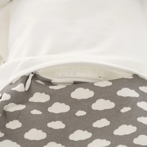 Träumeland Liebmich Baby Schlafsack, Schlummersack, Innenschlafsack Set - Wolke Grau 3tlg. Set, Grösse: 80/86