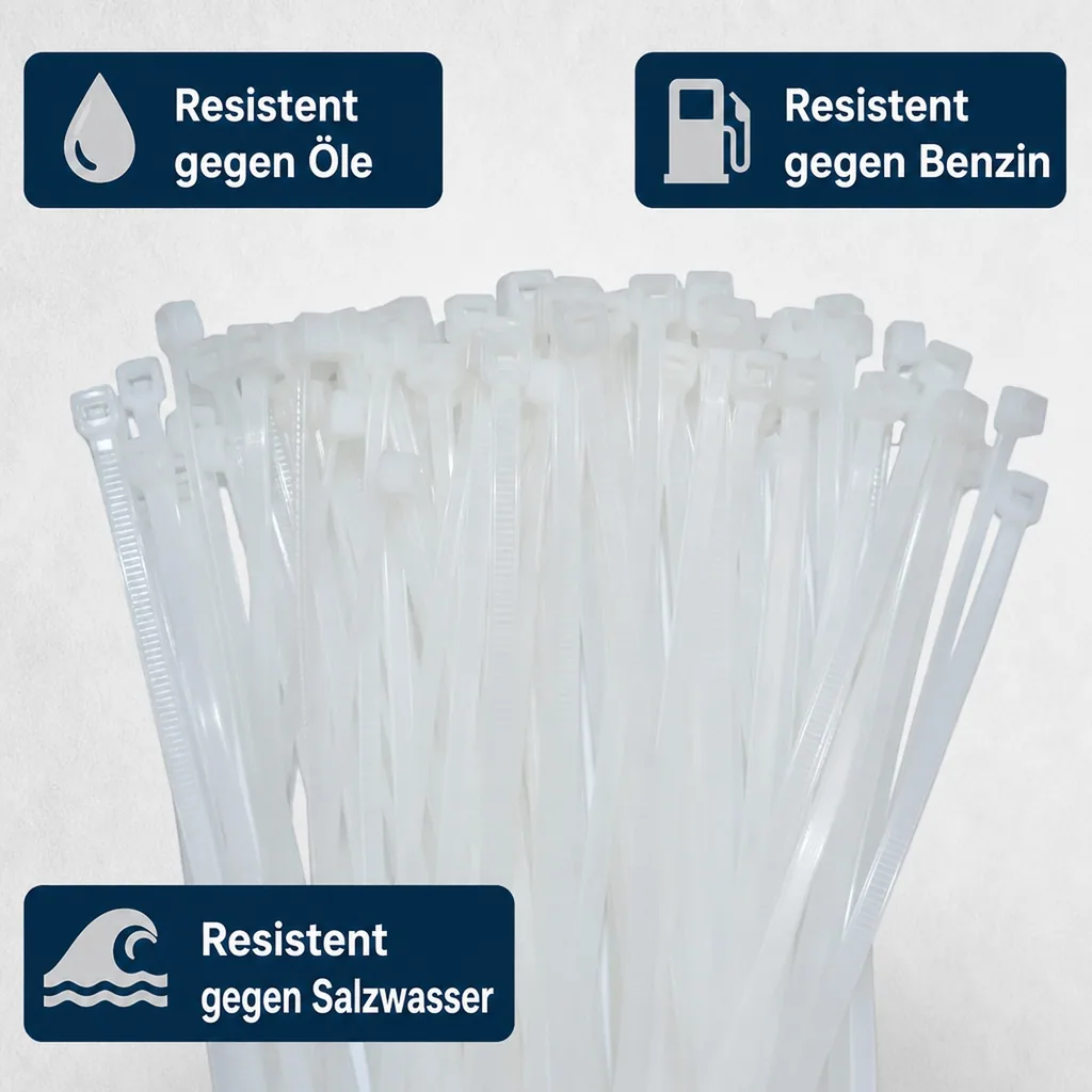 100 Kabelbinder 100x2,5mm Natur (weiss) PA6.6