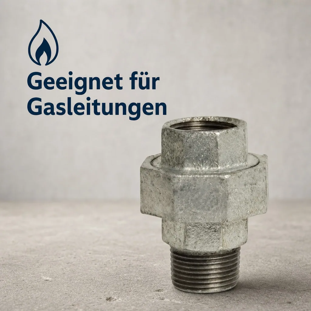 Verschraubung Temperguss, konische Ausführung, 2 Zoll IG x 2 Zoll AG