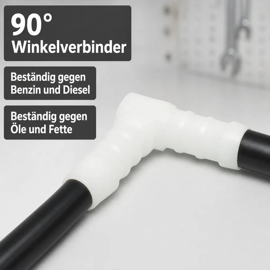 Schlauchverbinder Kunststoff Winkel 90° 14 mm