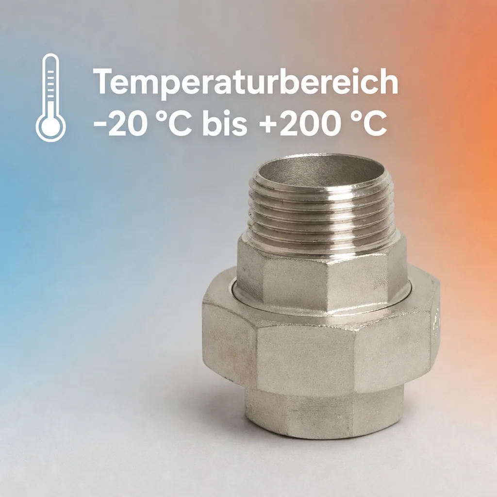 Edelstahl Verschraubung, Gewindefitting, 3/8 Zoll, konisch