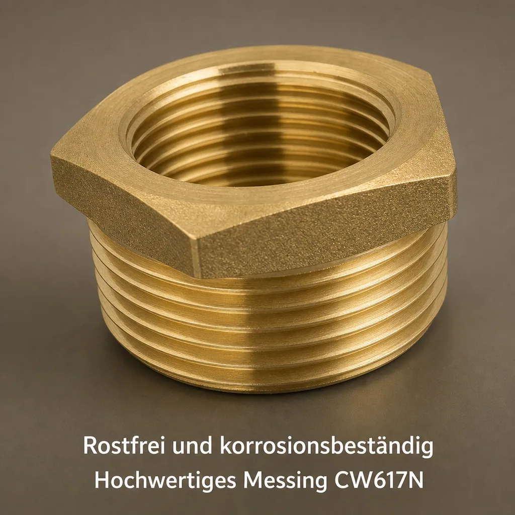 Gewindefitting Messing Reduzierstück 2" AG x 1 1/4" IG