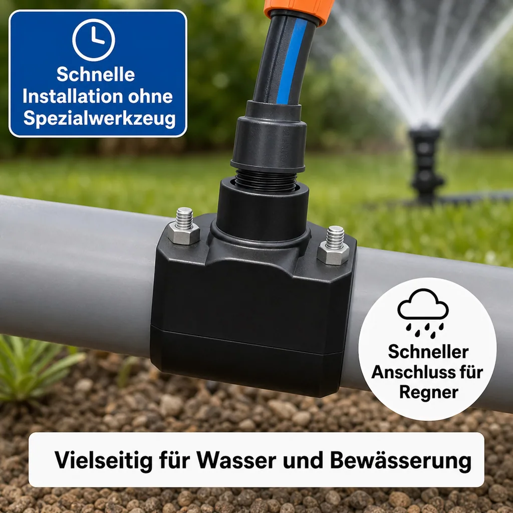 Anbohrschelle, PP 63mm, 1/2 Zoll, Wasserleitung