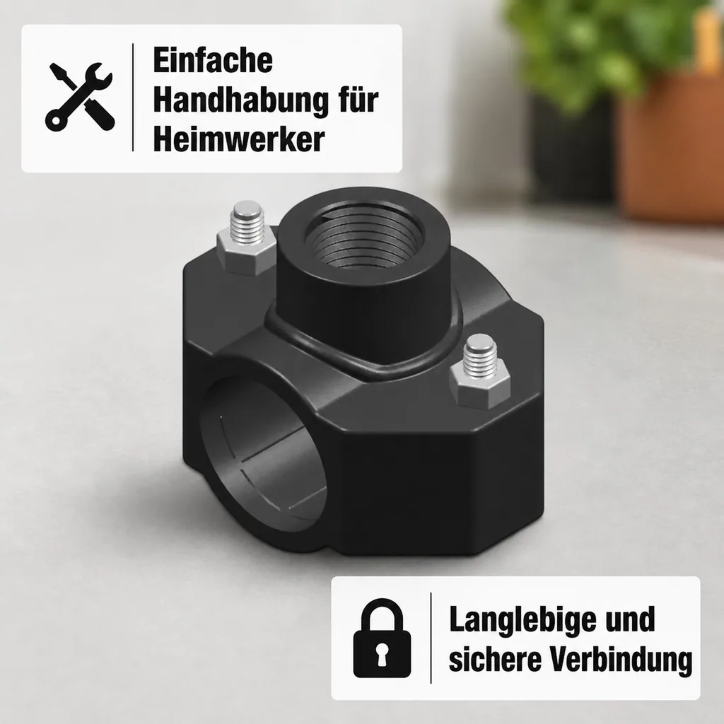 Anbohrschelle, PP 63mm, 1/2 Zoll, Wasserleitung