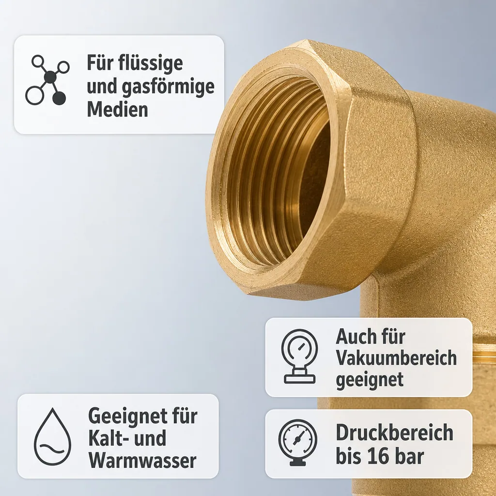 Gewindefitting Messing Radiator Winkelstück 90° 1 1/4" IG x 1 1/4" AG Typ Konischdichtend