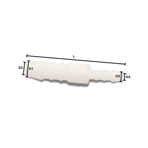 Schlauchverbinder Kunststoff, Reduzierverbinder 10mm x 8mm