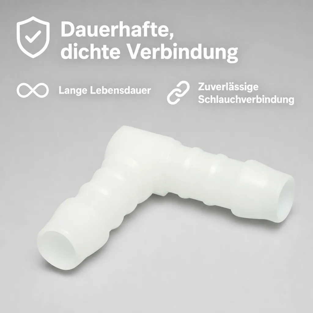 Schlauchverbinder 10mm, Kunststoff, Winkel 90 Grad