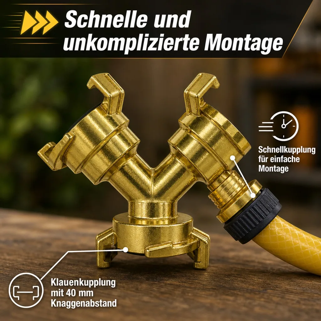 Y Verteiler, Messing Y Verteiler, Schnellkupplung, Universal