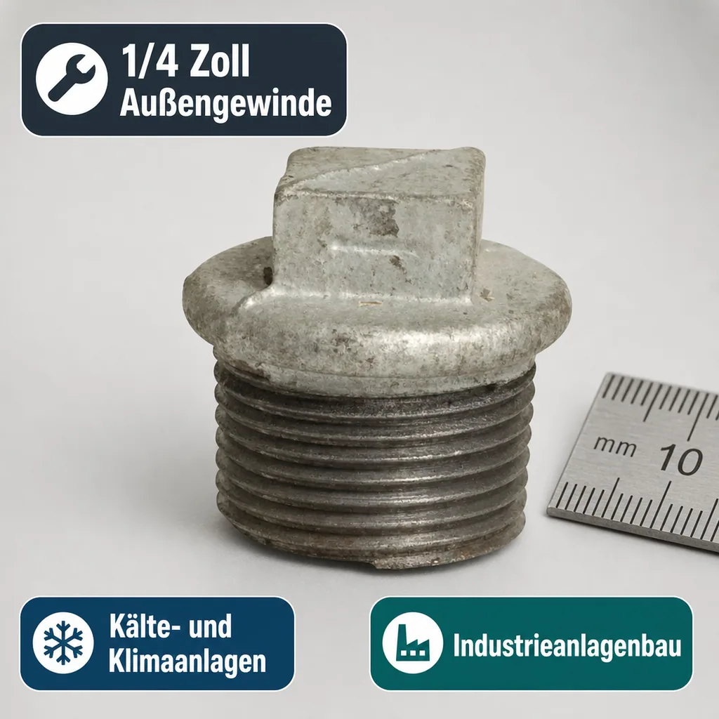 Gewindefitting Temperguss Stopfen 1/4" AG