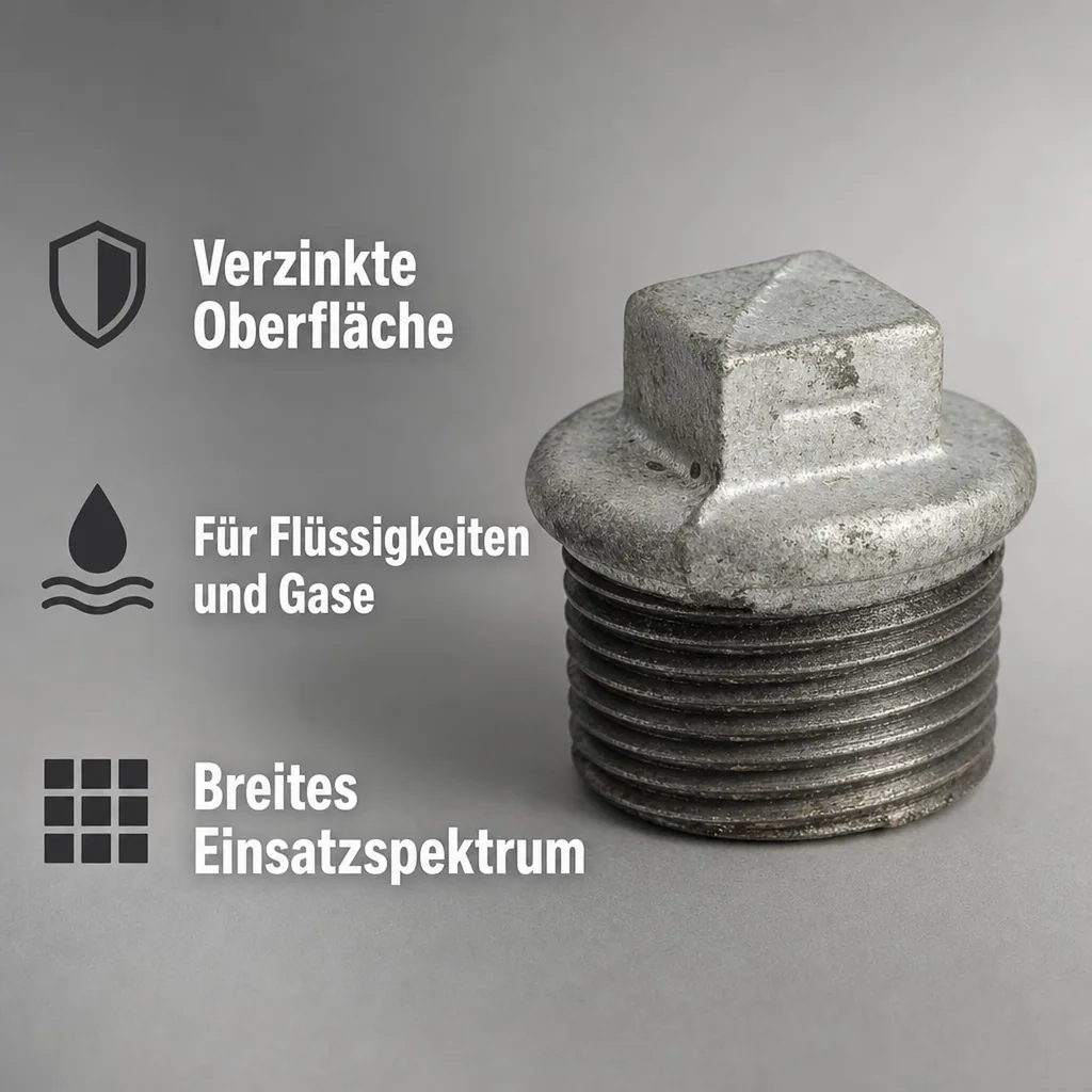 Gewindefitting Temperguss Stopfen 1/4" AG