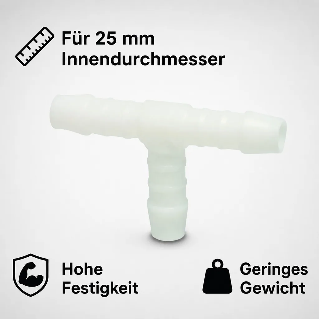 Schlauchverbinder Kunststoff T-Stück 25 mm
