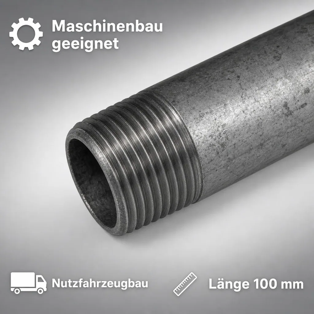 Gewindefitting Rohrnippel verzinkt 1 1/4" AG x 1 1/4" AG 100 mm