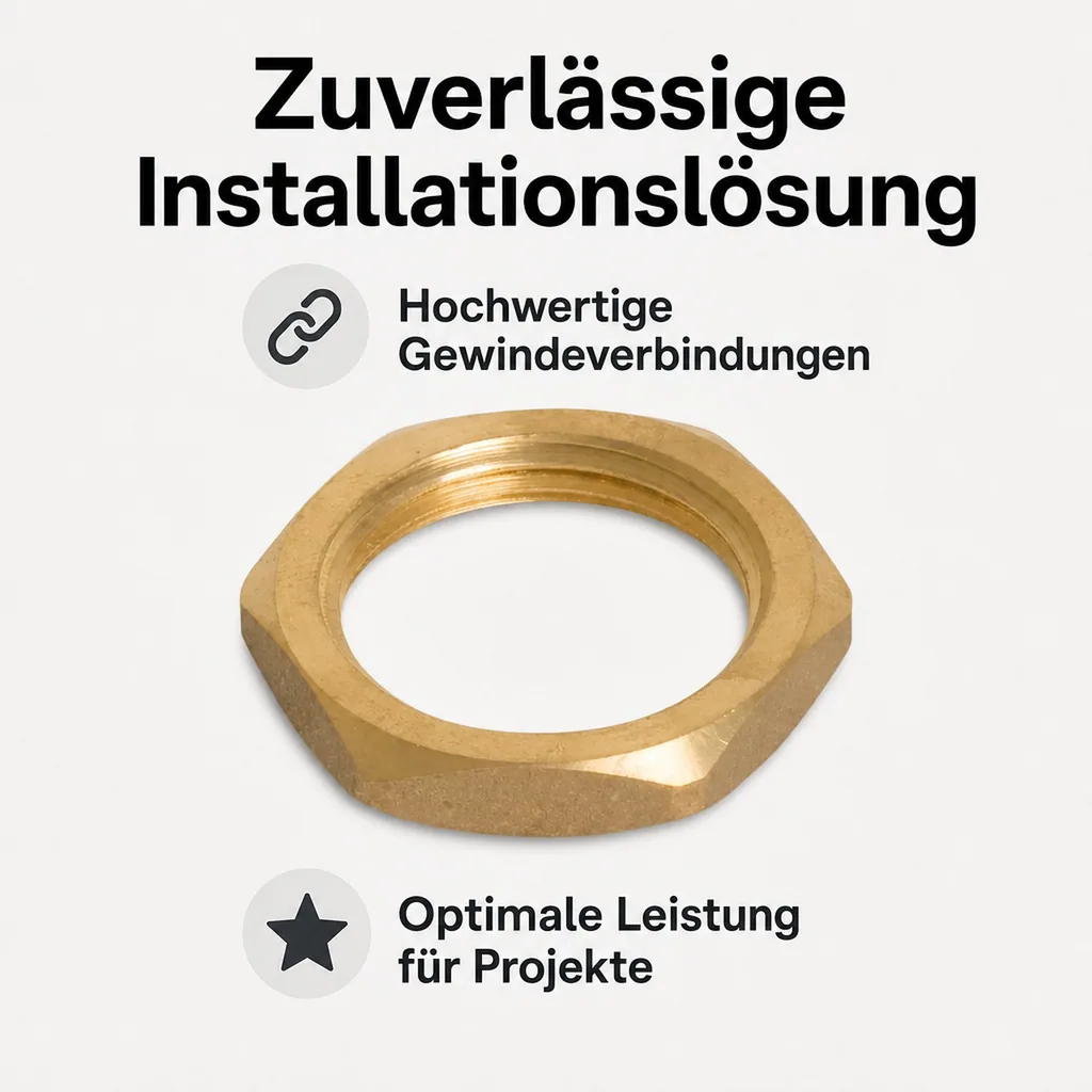 Messingfitting, Gegenmutter 1 1/4 Zoll IG, Gewindefitting Messing