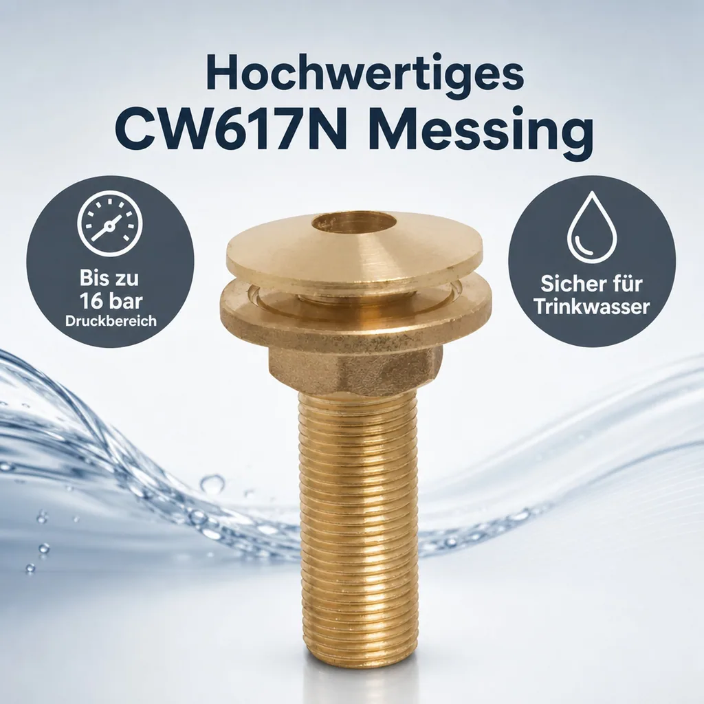 Messing Fitting, Gewindefitting, 1/2 Zoll AG, Trinkwasser, Sanitär