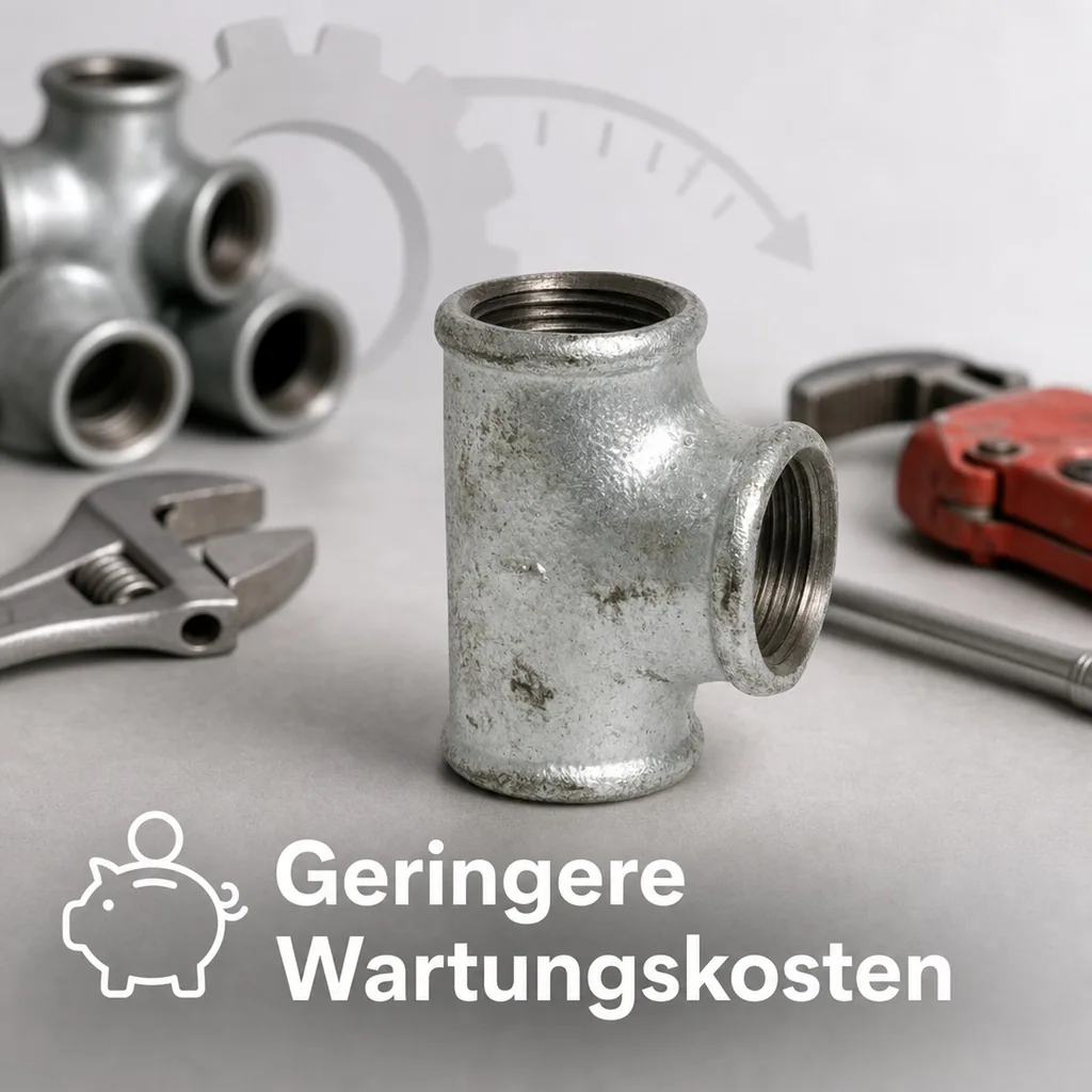 T Stück Temperguss, Gewinde T-Stück, 1 1/4 Zoll IG