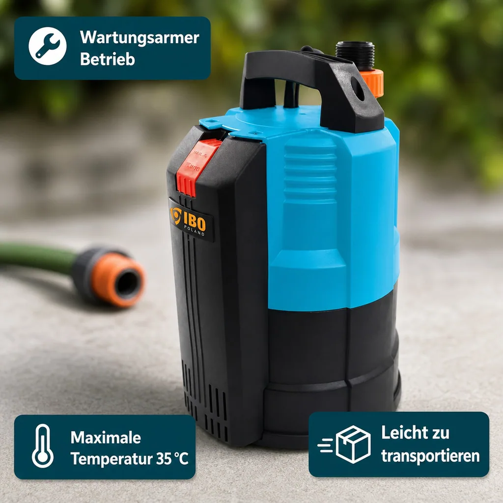 Tauchpumpe flachsaugend, Brunnenpumpe, Unterwasserpumpe 0.55kW, 230V