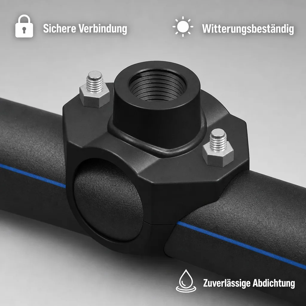 PP Anbohrschelle 63mm, Anbohrschelle für PE Rohr, Bewässerung