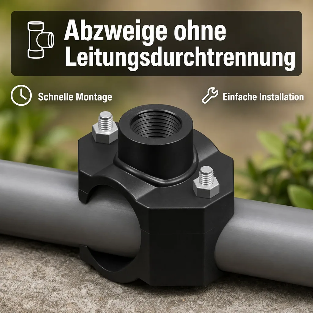 PP Anbohrschelle 63mm, Anbohrschelle für PE Rohr, Bewässerung