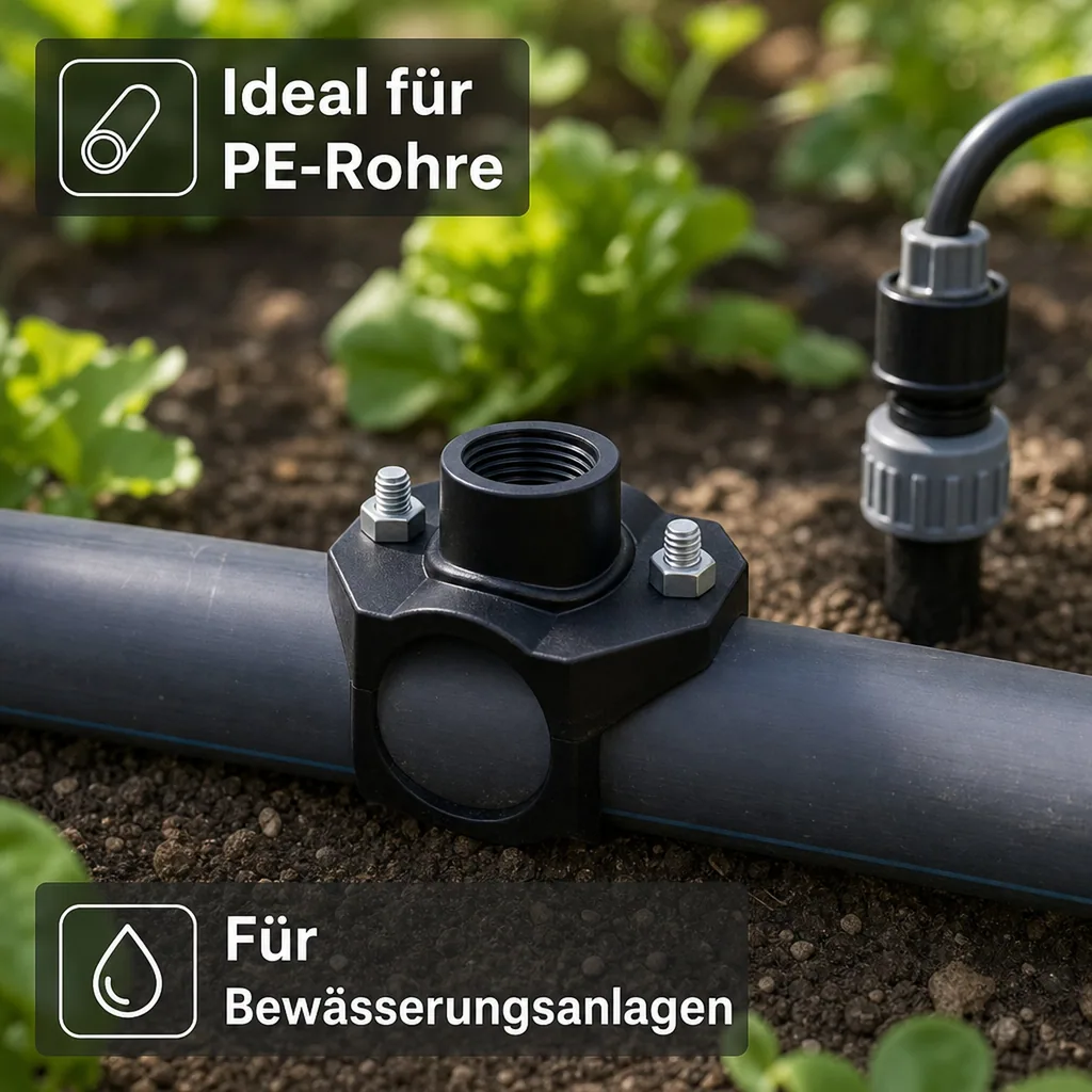 PP Anbohrschelle 63mm, Anbohrschelle für PE Rohr, Bewässerung