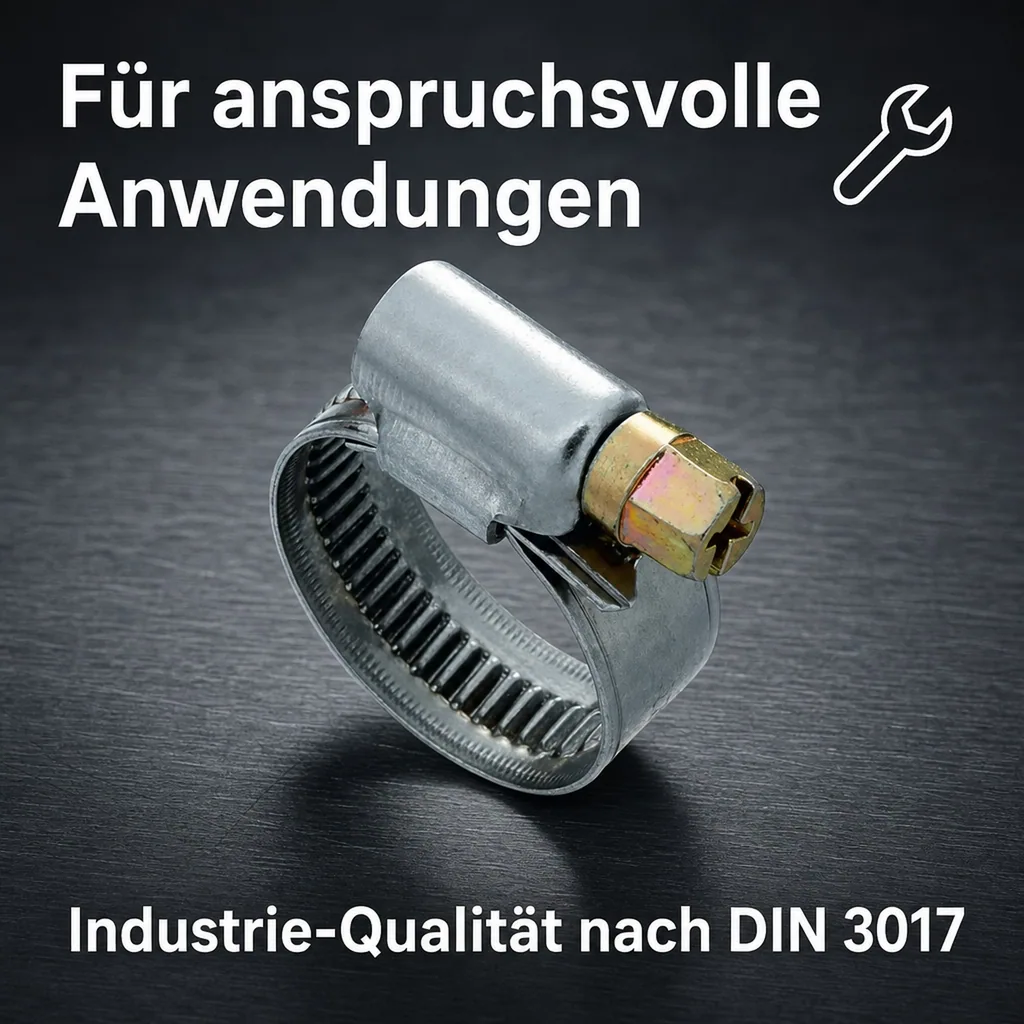 Schlauchschellen Edelstahl W4, 12-22mm, Industrie Qualität