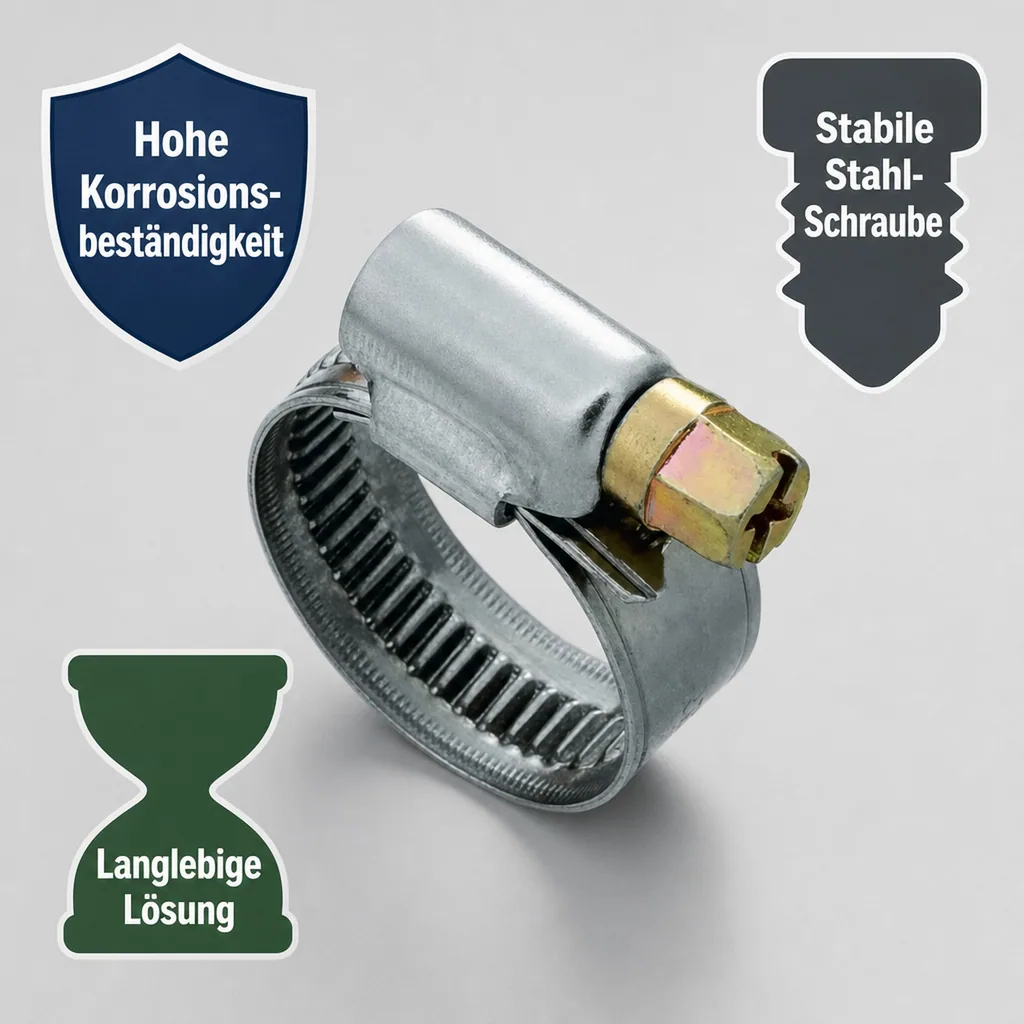 Schlauchschellen Edelstahl W4, 12-22mm, Industrie Qualität