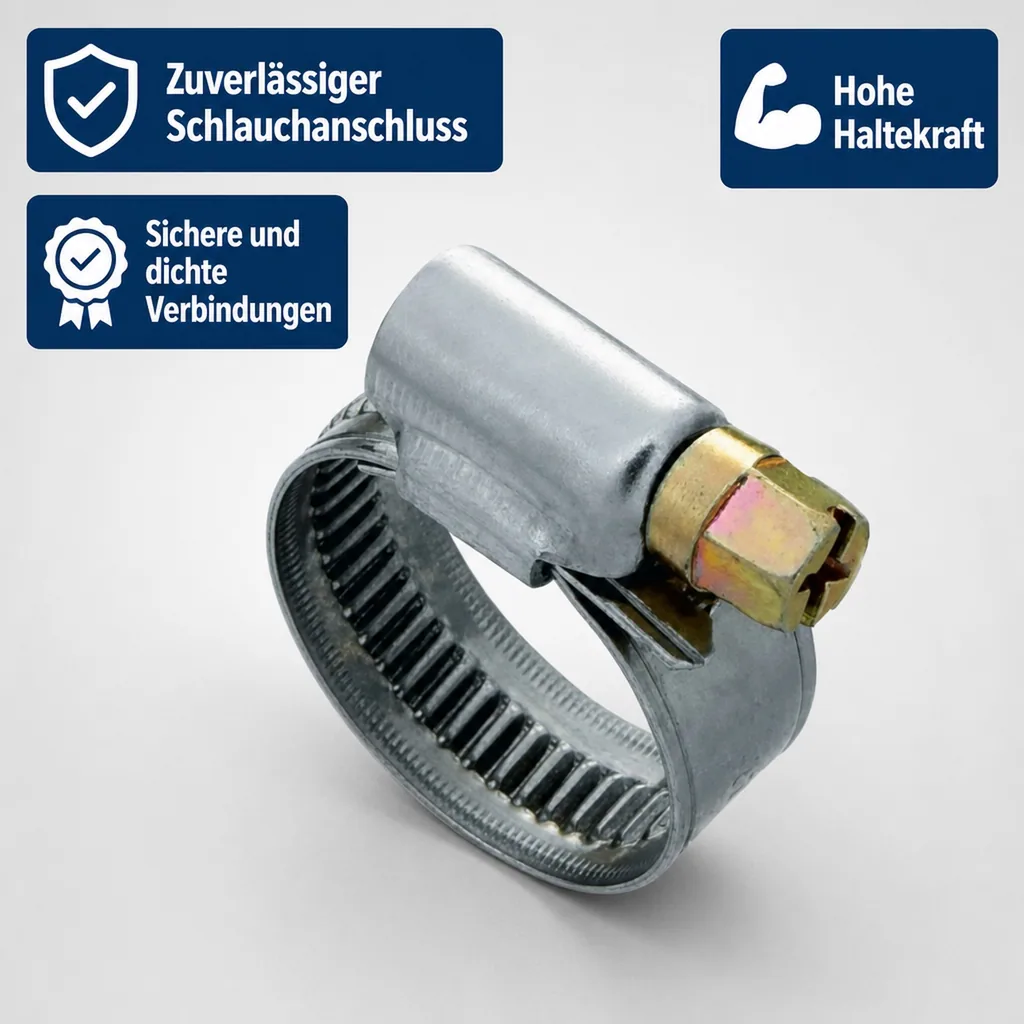 Schlauchschellen Edelstahl W4, 12-22mm, Industrie Qualität