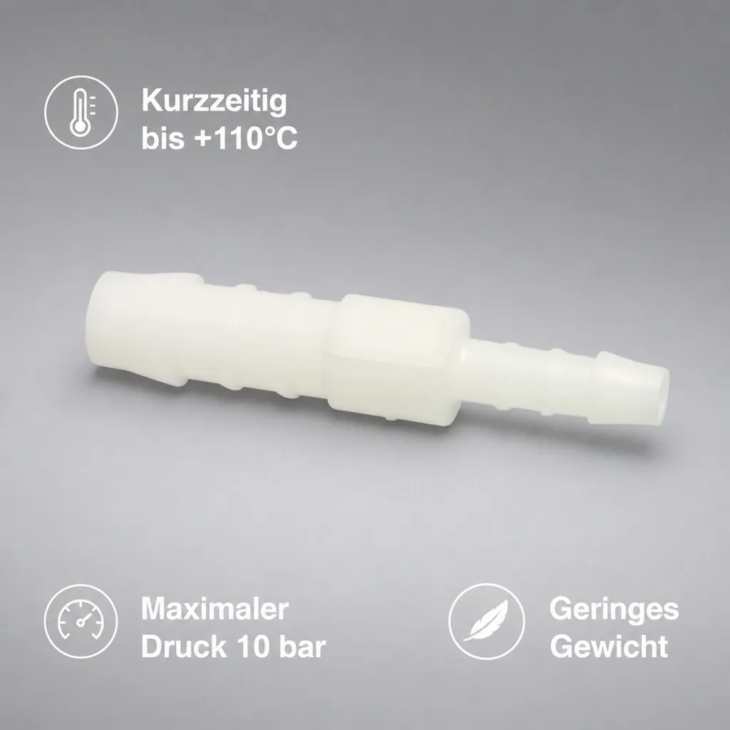 Schlauchverbinder Kunststoff Tülle reduziert 12 mm x 8 mm