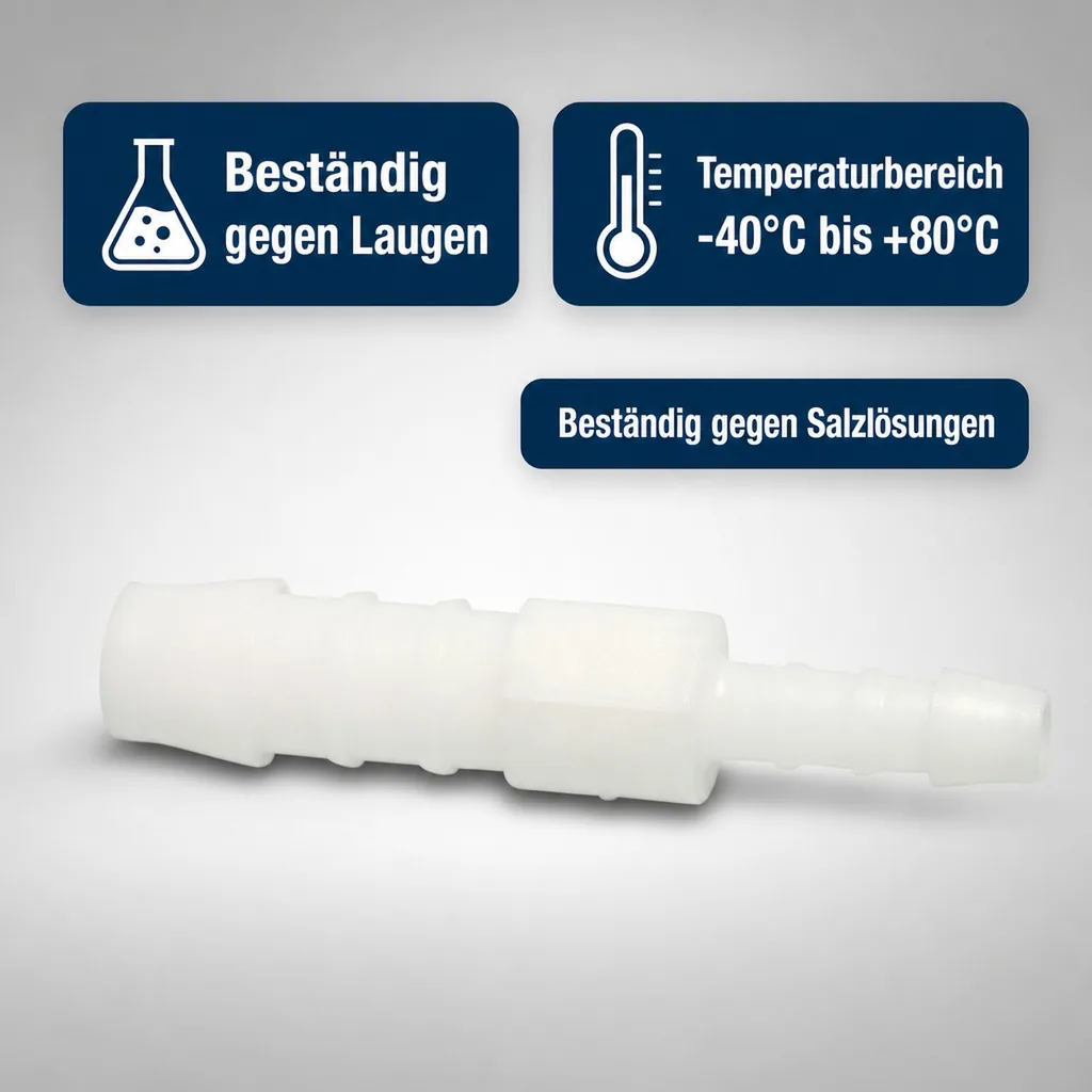Schlauchverbinder Kunststoff Tülle reduziert 12 mm x 8 mm