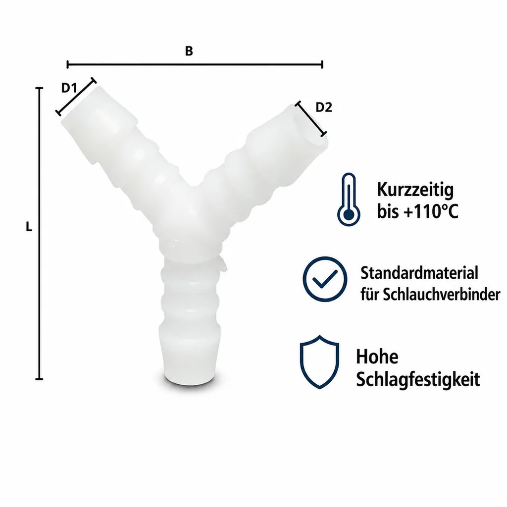 Schlauchverbinder Kunststoff Y-Stück 5 mm