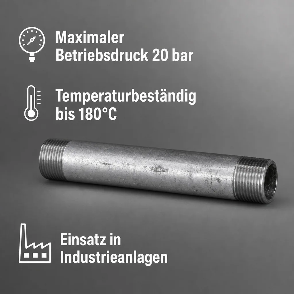 Gewindefitting Rohrnippel verzinkt 3/4" AG x 3/4" AG 120 mm