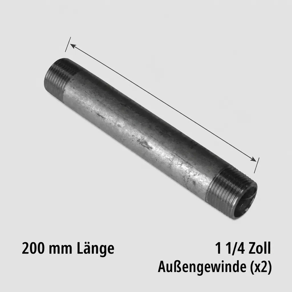 Gewindefitting Rohrnippel verzinkt 1 1/4" AG x 1 1/4" AG 200 mm