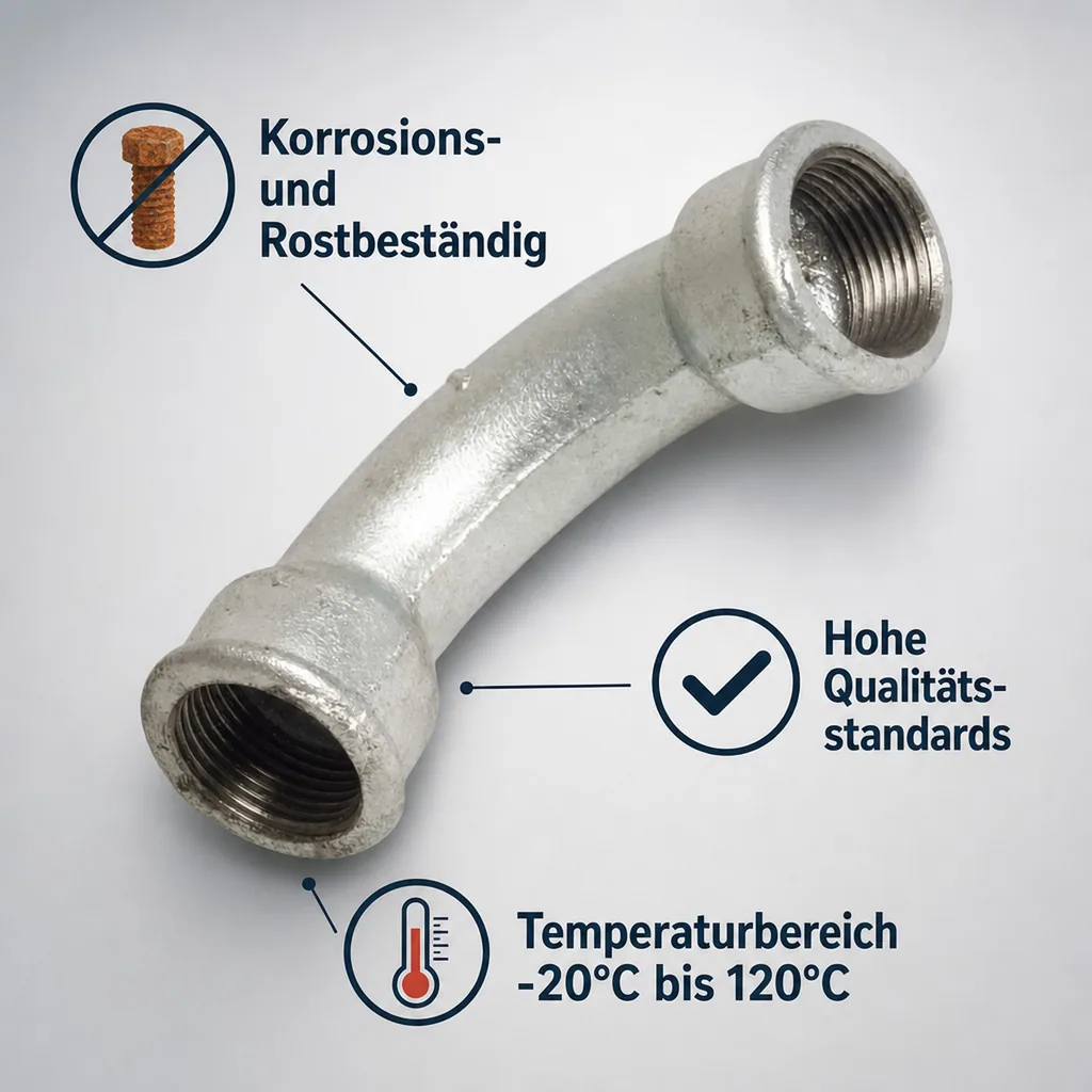 Gewindefitting Temperguss Bogen 90° 3/8" IG x 3/8" IG