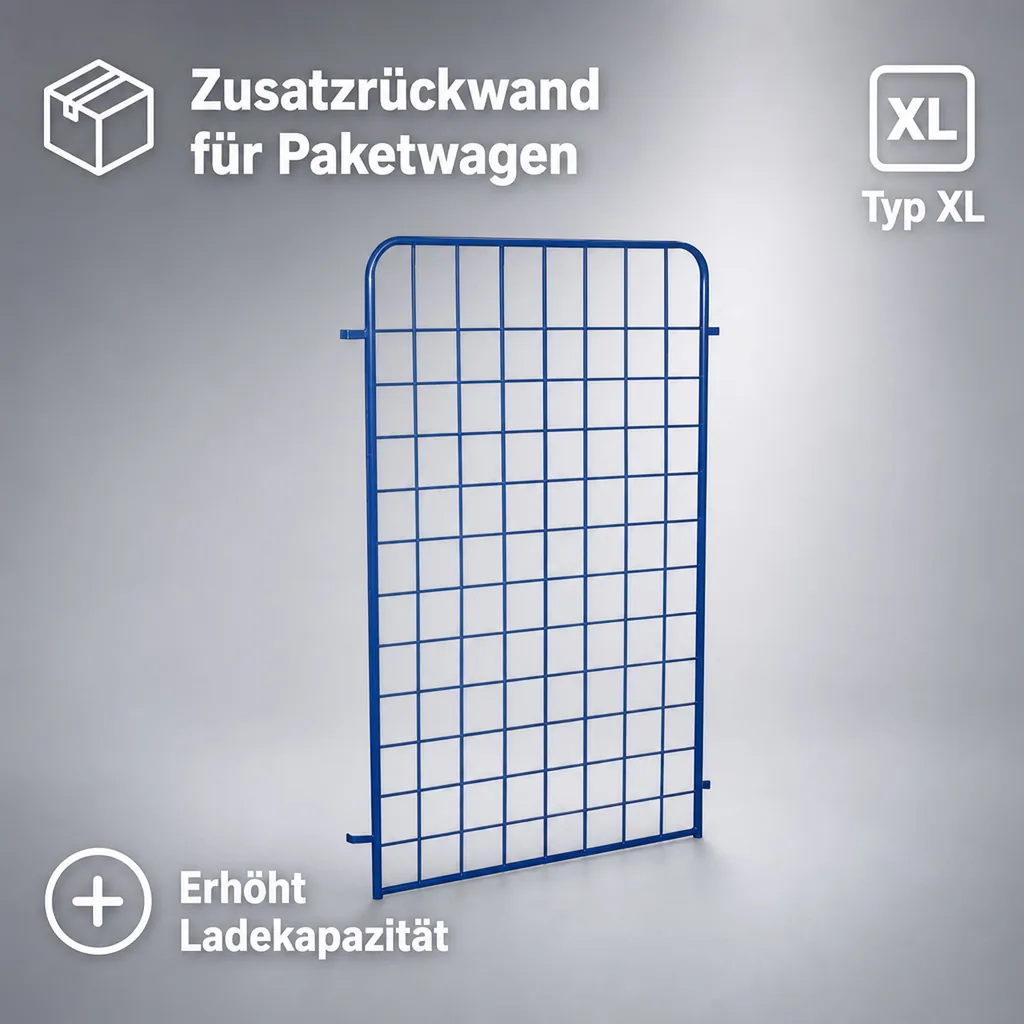 Zusatzrückwand für Paketwagen hoch 1200 x 800 mm Typ XL