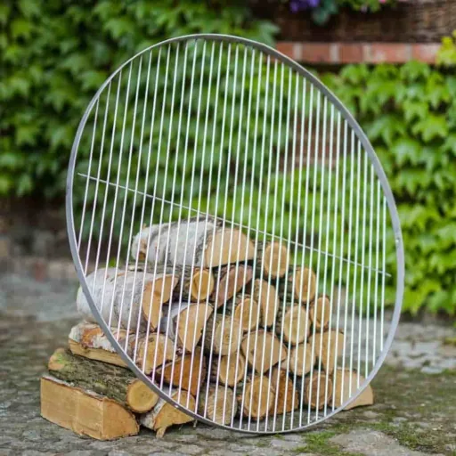 Grillrost Edelstahl 80 cm, Rund, für Grill, Dreibein