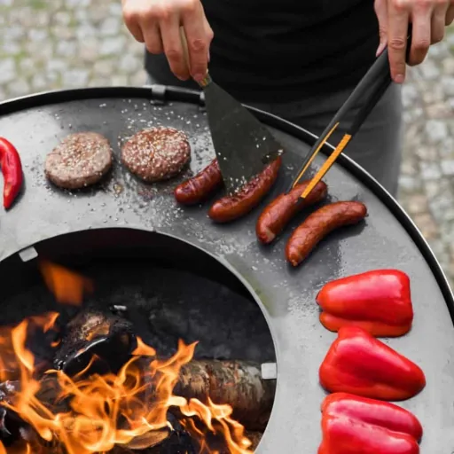 Grillplatte für Feuerschale, edelstahl, 82 cm