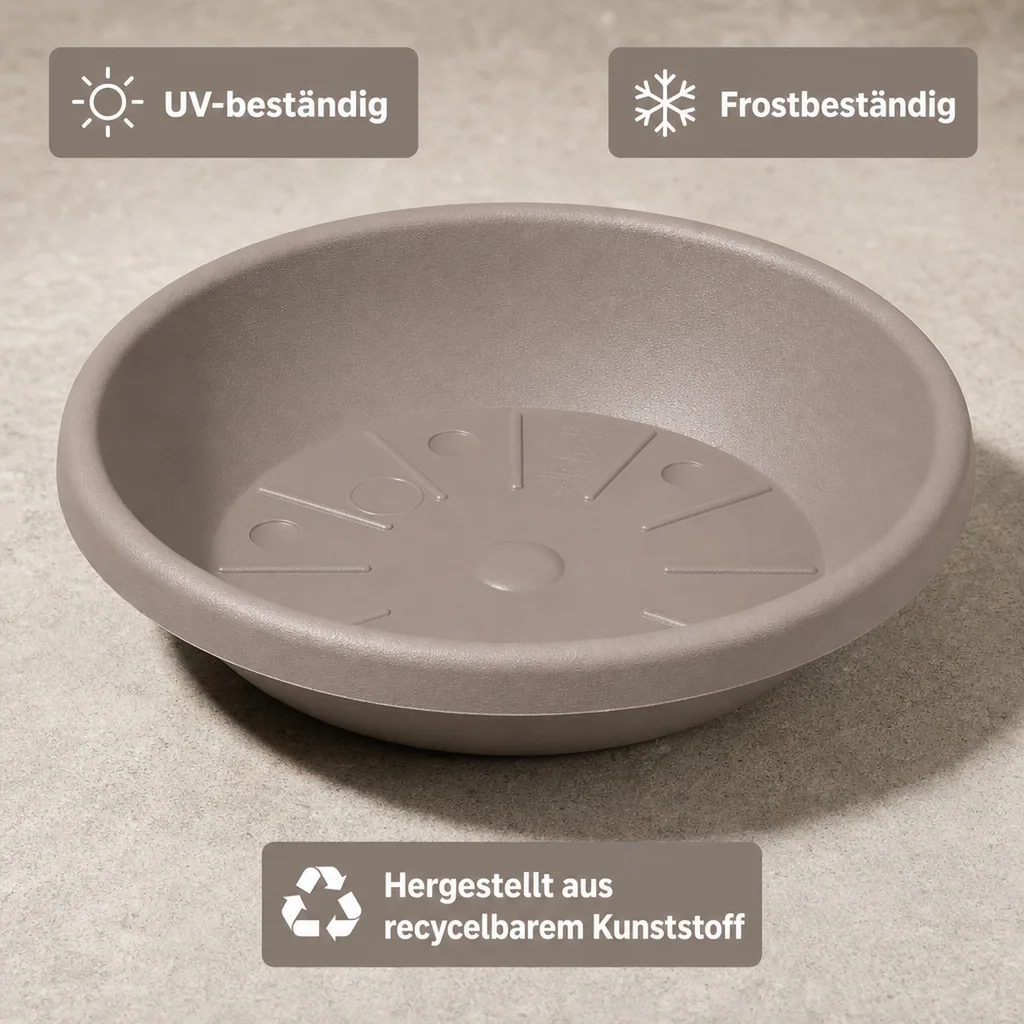 Blumentopfuntersetzer CYLINDRO ca. Ø 41 cm, taupe, kunststoff