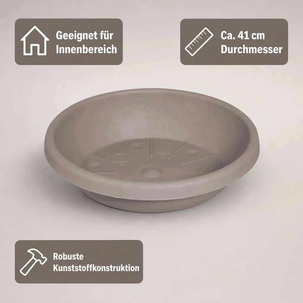 Blumentopfuntersetzer CYLINDRO ca. Ø 41 cm, taupe, kunststoff