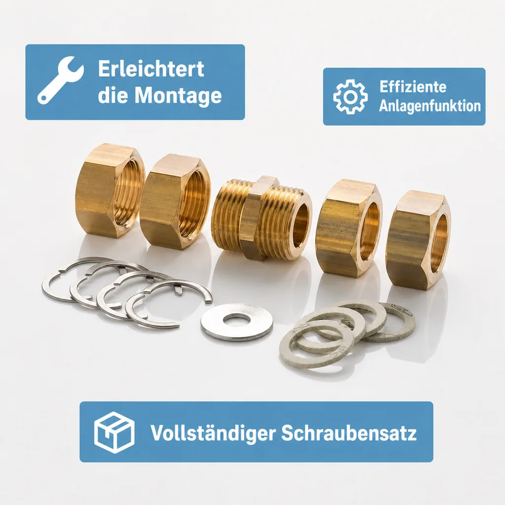 NMC Verschraubung set, Schraubensatz für Aeroline, DN25, Edelstahl