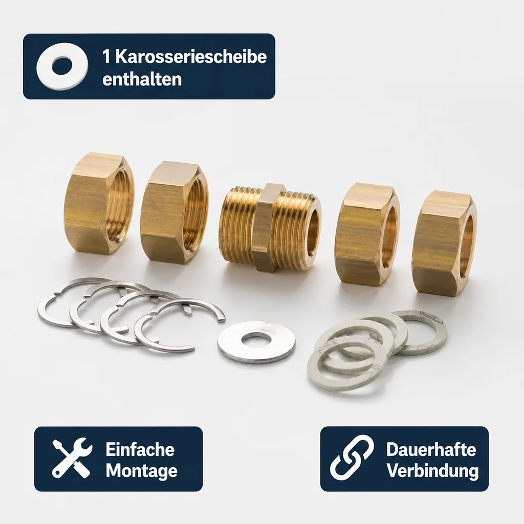 NMC Verschraubung set, Schraubensatz für Aeroline, DN25, Edelstahl