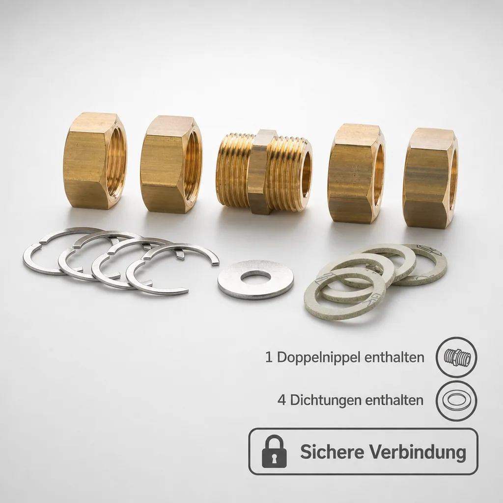 NMC Verschraubung set, Schraubensatz für Aeroline, DN25, Edelstahl