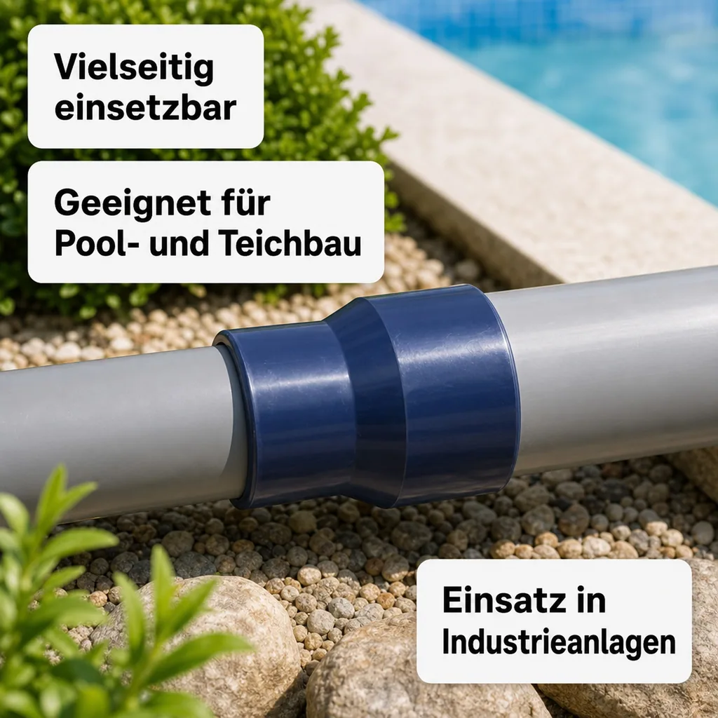 PVC Reduzierung 50-40x32mm, PN16, Hart PVC Klebefitting