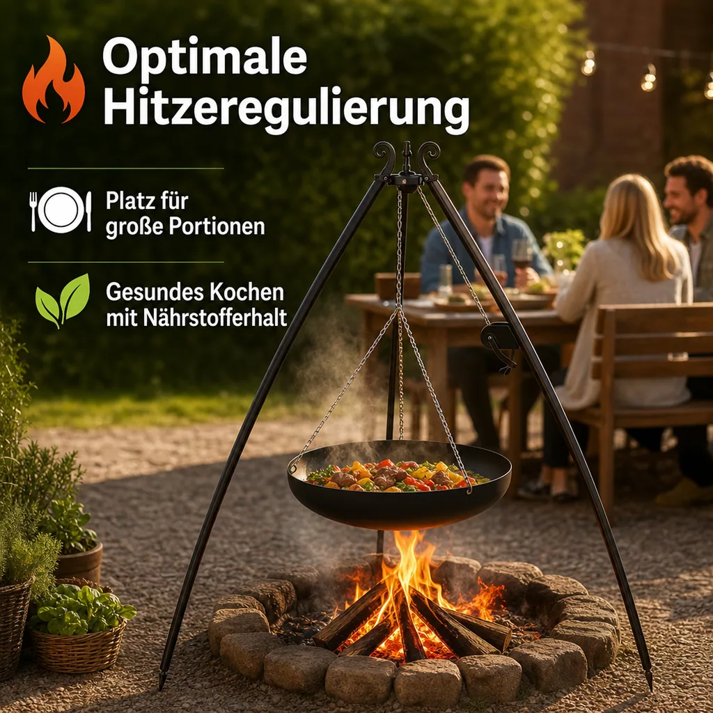 Outdoor Wok, Dreibein Grill, Feuer Wok, 70 cm
