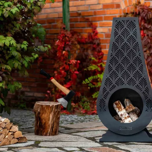 Gartenkamin, Terrassenofen, Feuerstelle Garten, Stahl, 20kg