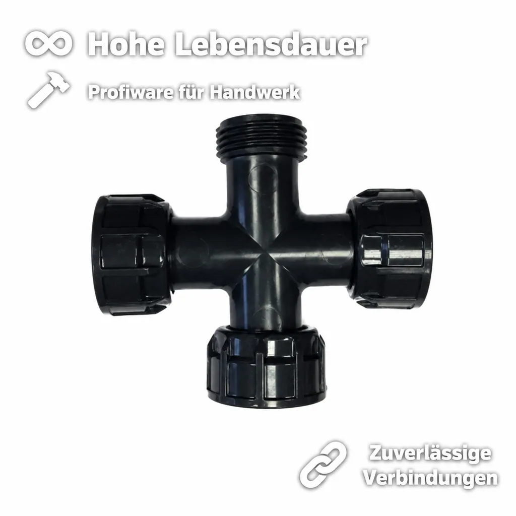 Kreuzverteiler 1 Zoll, PVC Verteiler, Rohrverbinder Kreuz