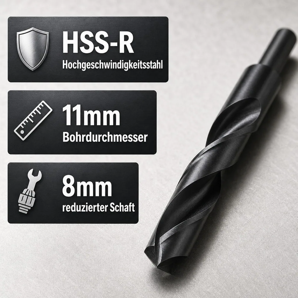 HSS Bohrer 11mm, Spiralbohrer DIN 338, Metallbohrer