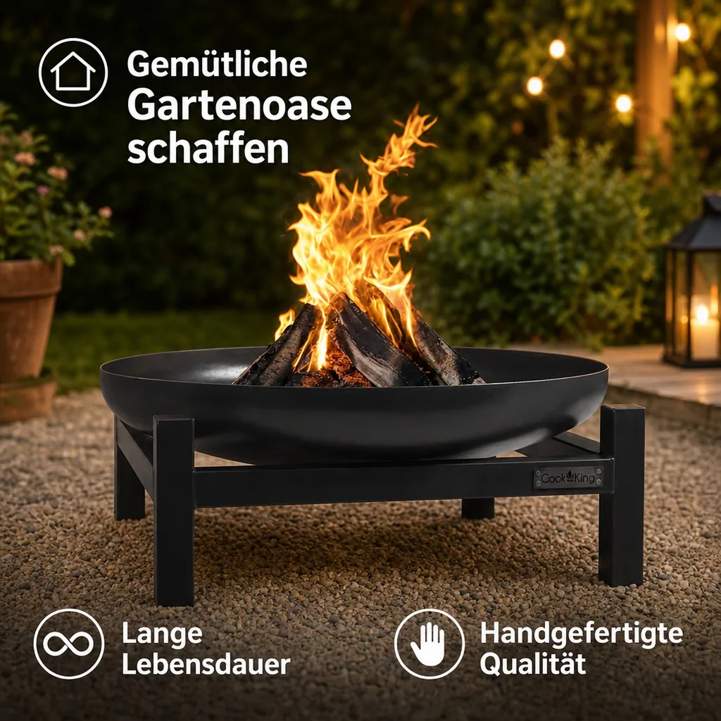 Feuerschale, Garten, 60 cm aus Stahl