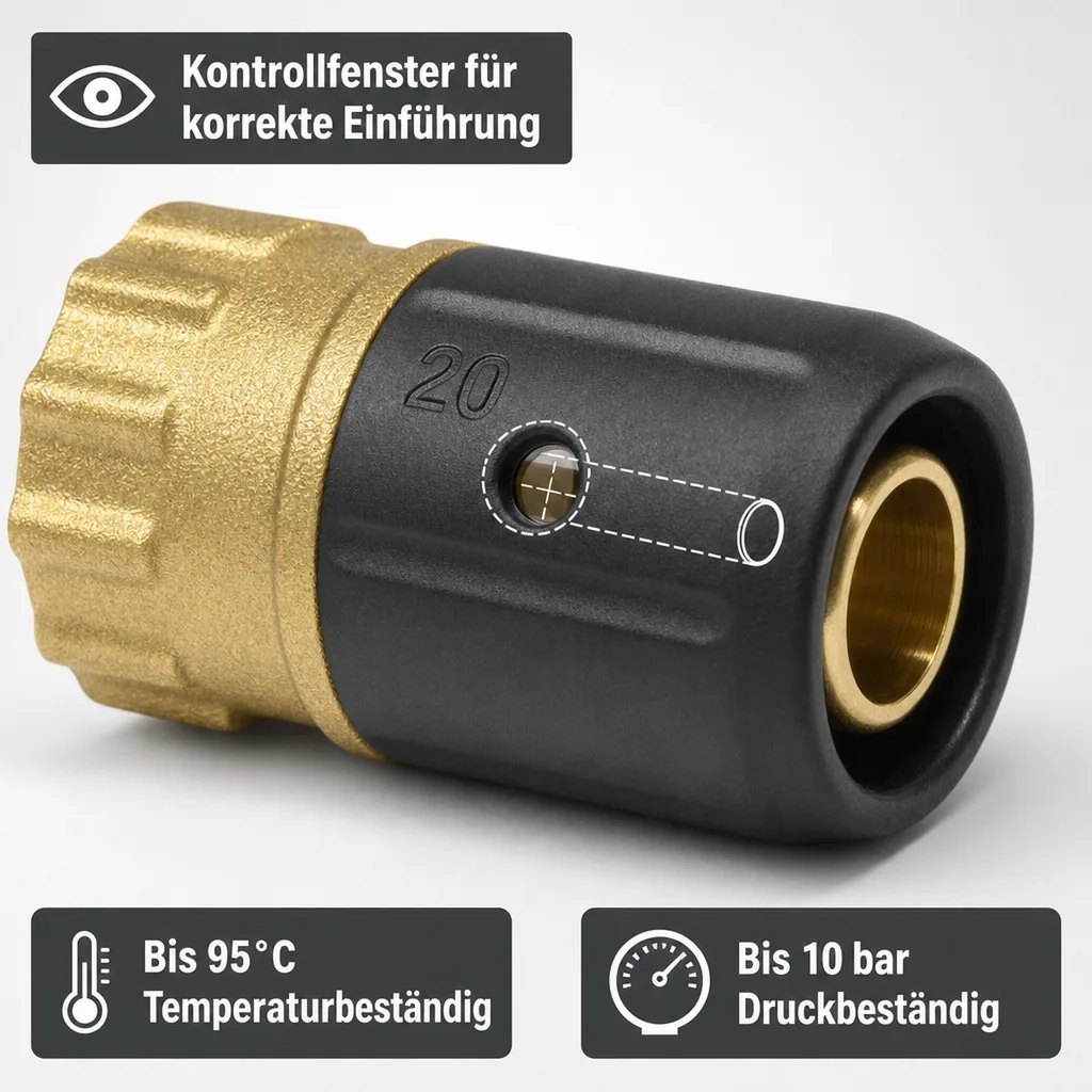 16mm Fitting, Steckfitting, Übergang 16mm, für Verbundrohr