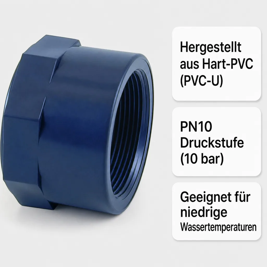 PVC - U Kappe IG 3/4" PN10