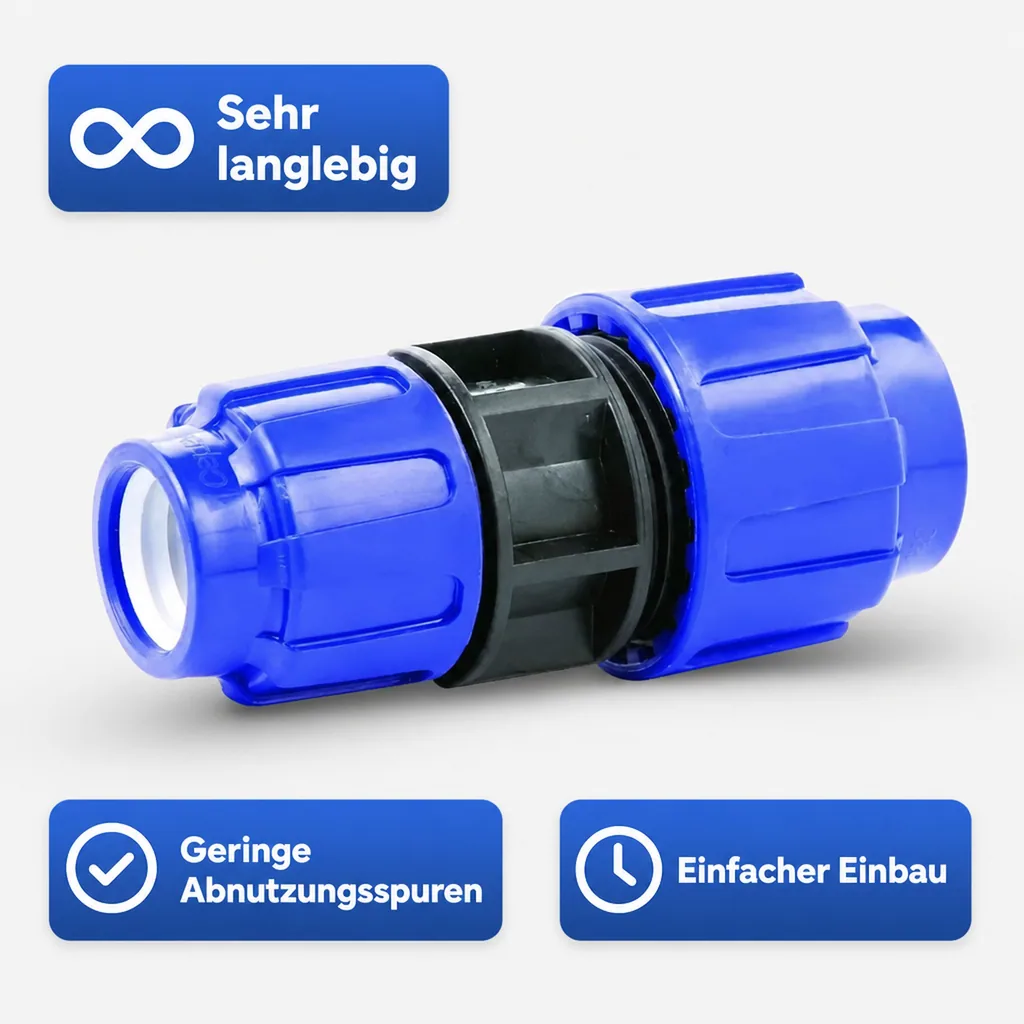 PP PE Rohr Verschraubung Kupplung reduziert 32 x 25