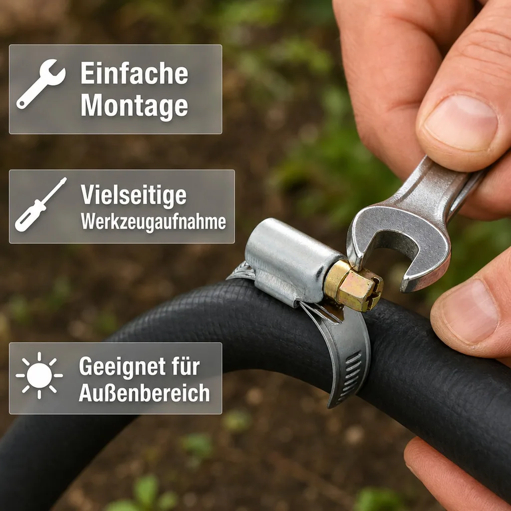 Schlauchschellen, Edelstahl, 9mm, 10-16mm, W2, DIN 3017